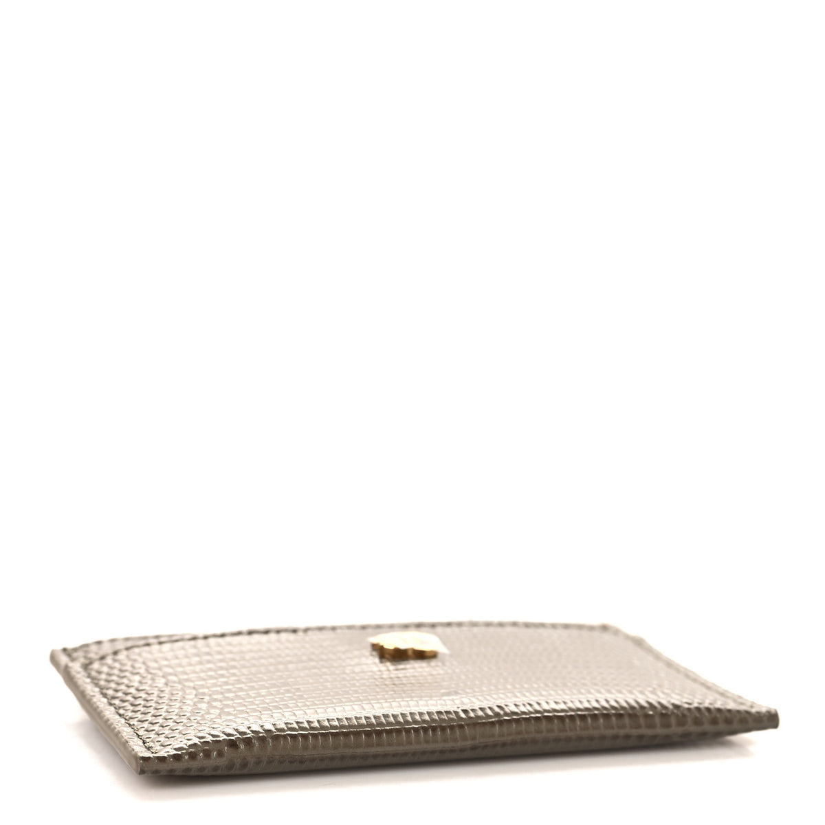 Chanel Calfskin Lizard Embossed Card Holder Dark Khaki 4 of 8
