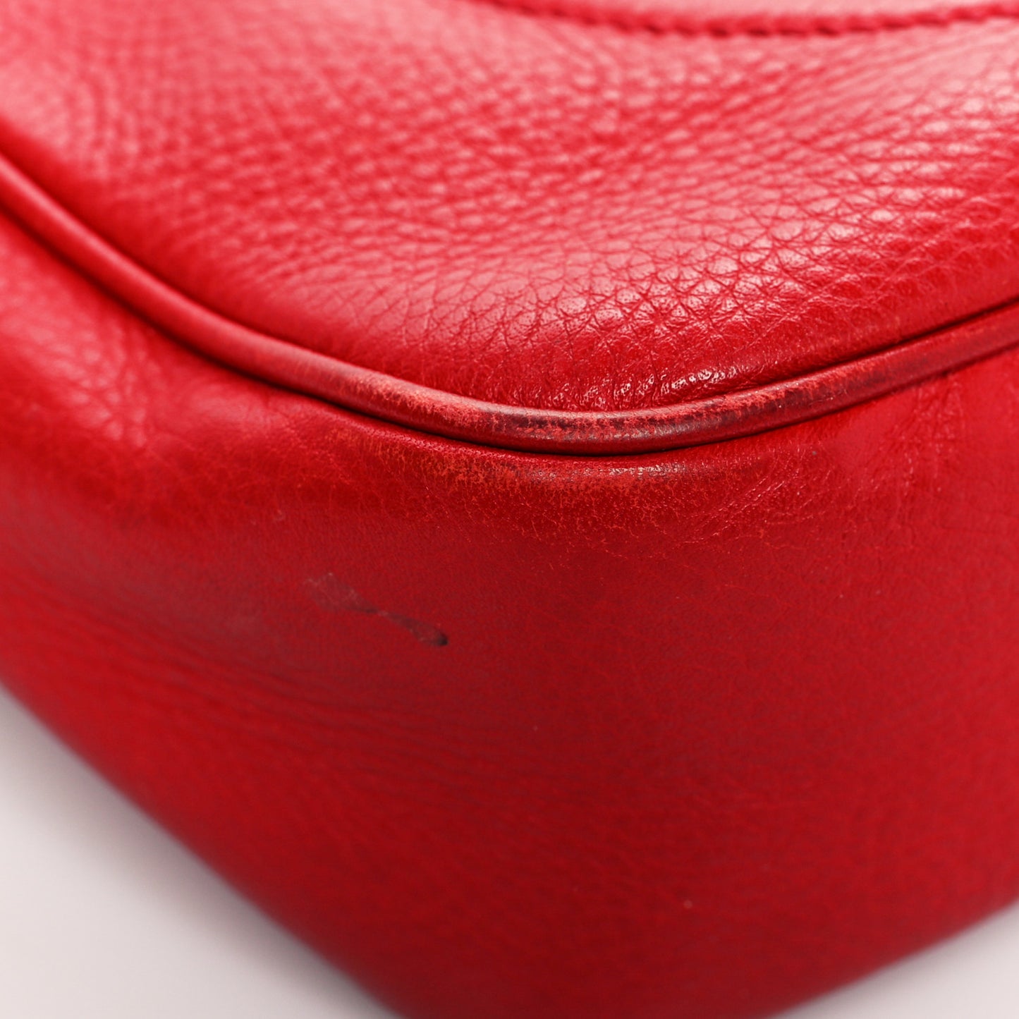 Pebbled Calfskin Small Soho Disco Bag Tabasco Red