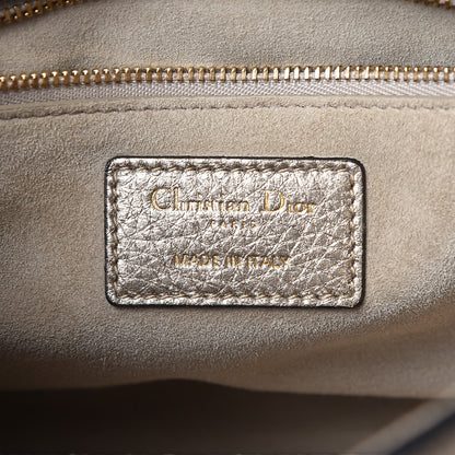 Christian Dior Metallic Grained Calfskin Cannage Small Supple Lady Dior Pale Gold 7 of 10
