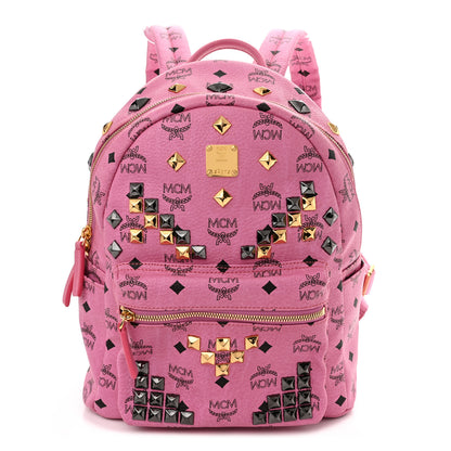 MCM Visetos Studded Small Stark M Backpack Pink 1 of 10
