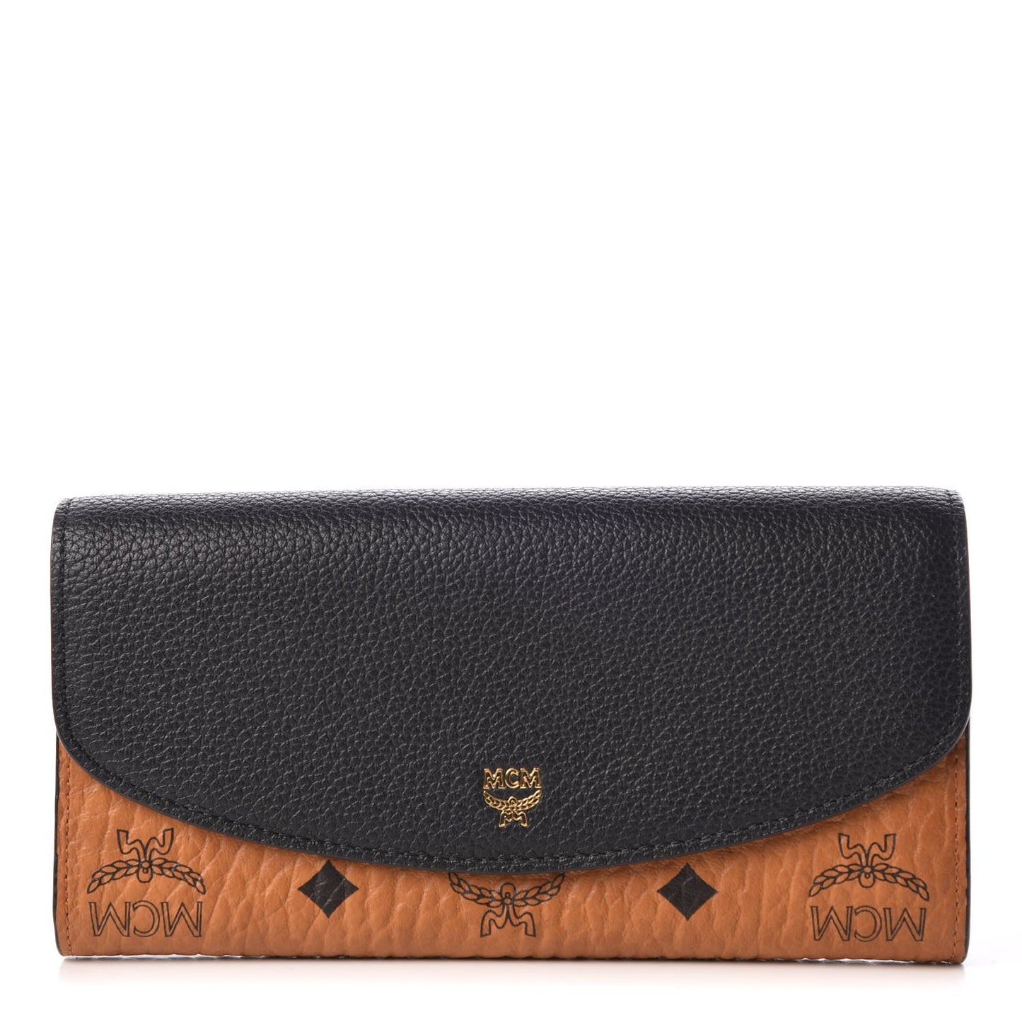 Visetos Grained Calfskin Large Two Fold Wallet Black