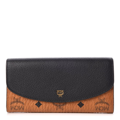 MCM Visetos Grained Calfskin Large Two Fold Wallet Black 1 of 8