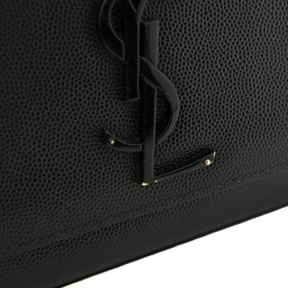 Saint Laurent Grain De Poudre Medium Classic Monogram Monochrome Kate Satchel Black 12 of 12