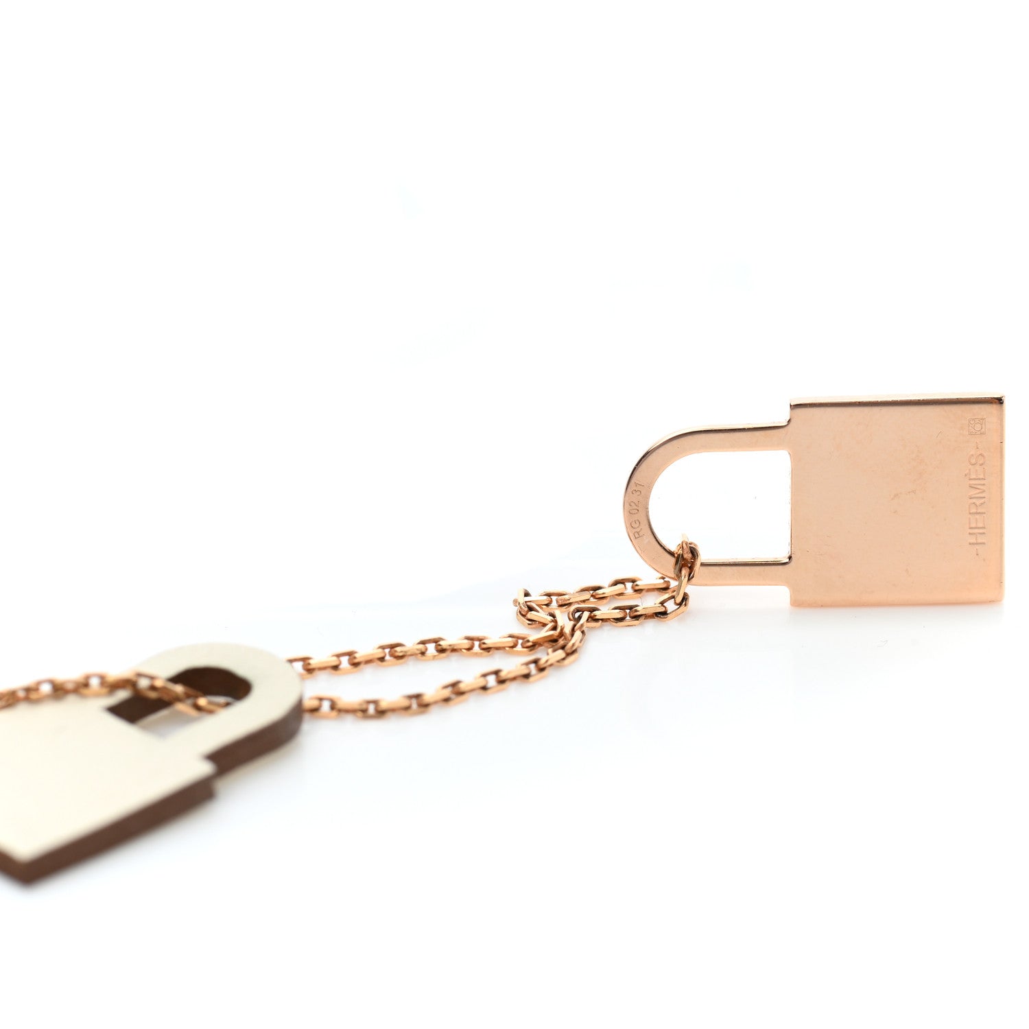 Hermes Swift Small O'Kelly Pendant Necklace White 7 of 8