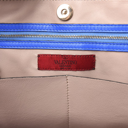 Valentino Garavani Nappa Medium Rockstud Soft Tote Blue Poudre 6 of 17