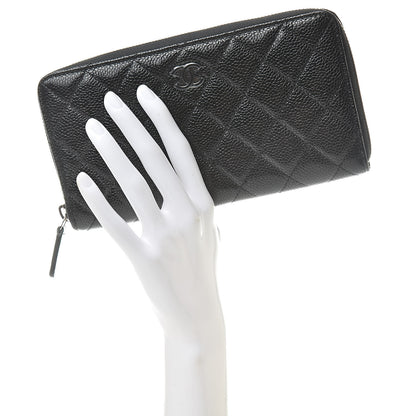 Chanel Caviar Quilted Large Gusset Zip Around Wallet Black 2 of 10