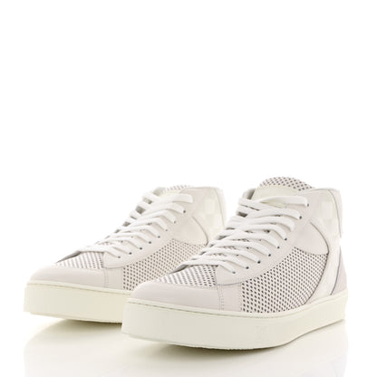 Louis Vuitton Damier Azur Perforated Mens High Top Player Sneaker 8 White 3 of 8