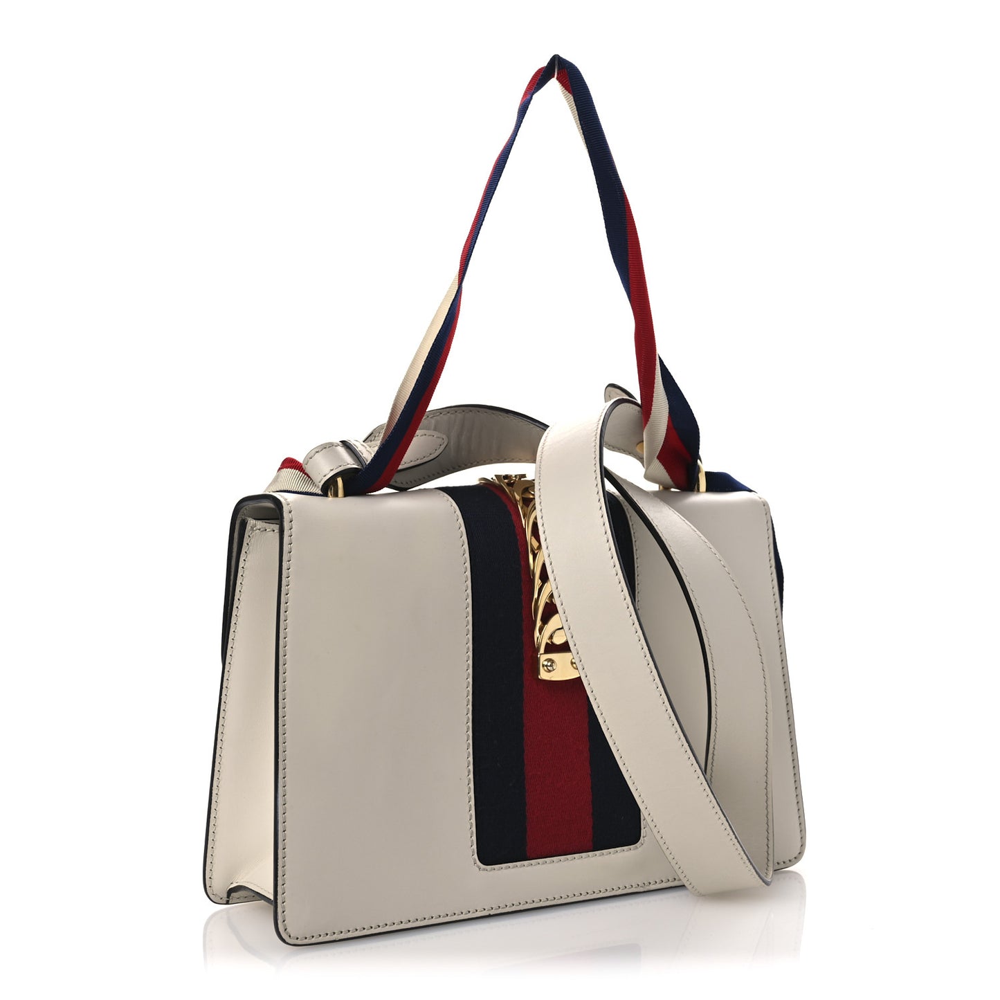 Calfskin Small Sylvie Shoulder Bag Off White