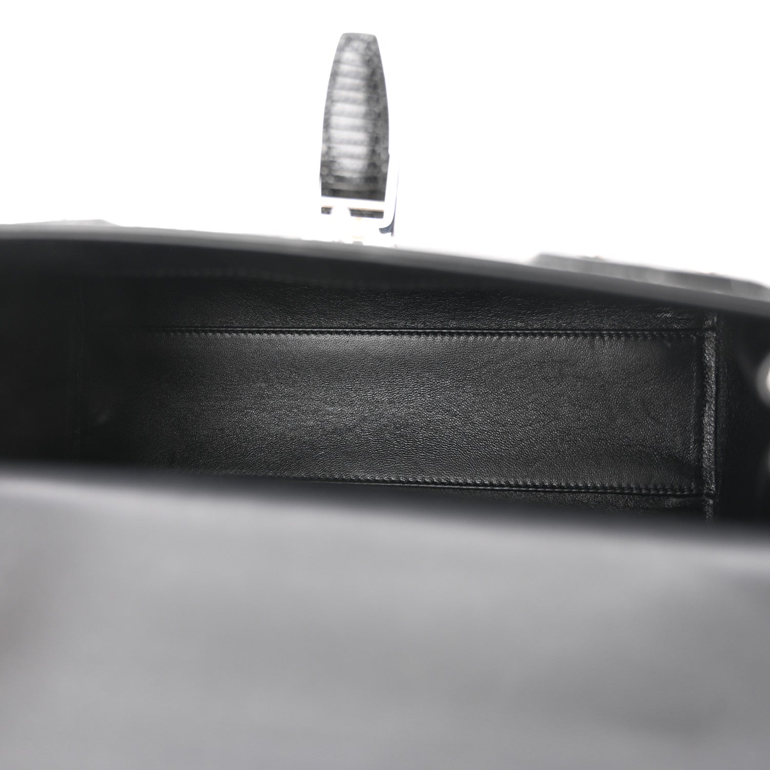 Saint Laurent Lizard Le Fermoir Top Handle Bag Small Black 5 of 9