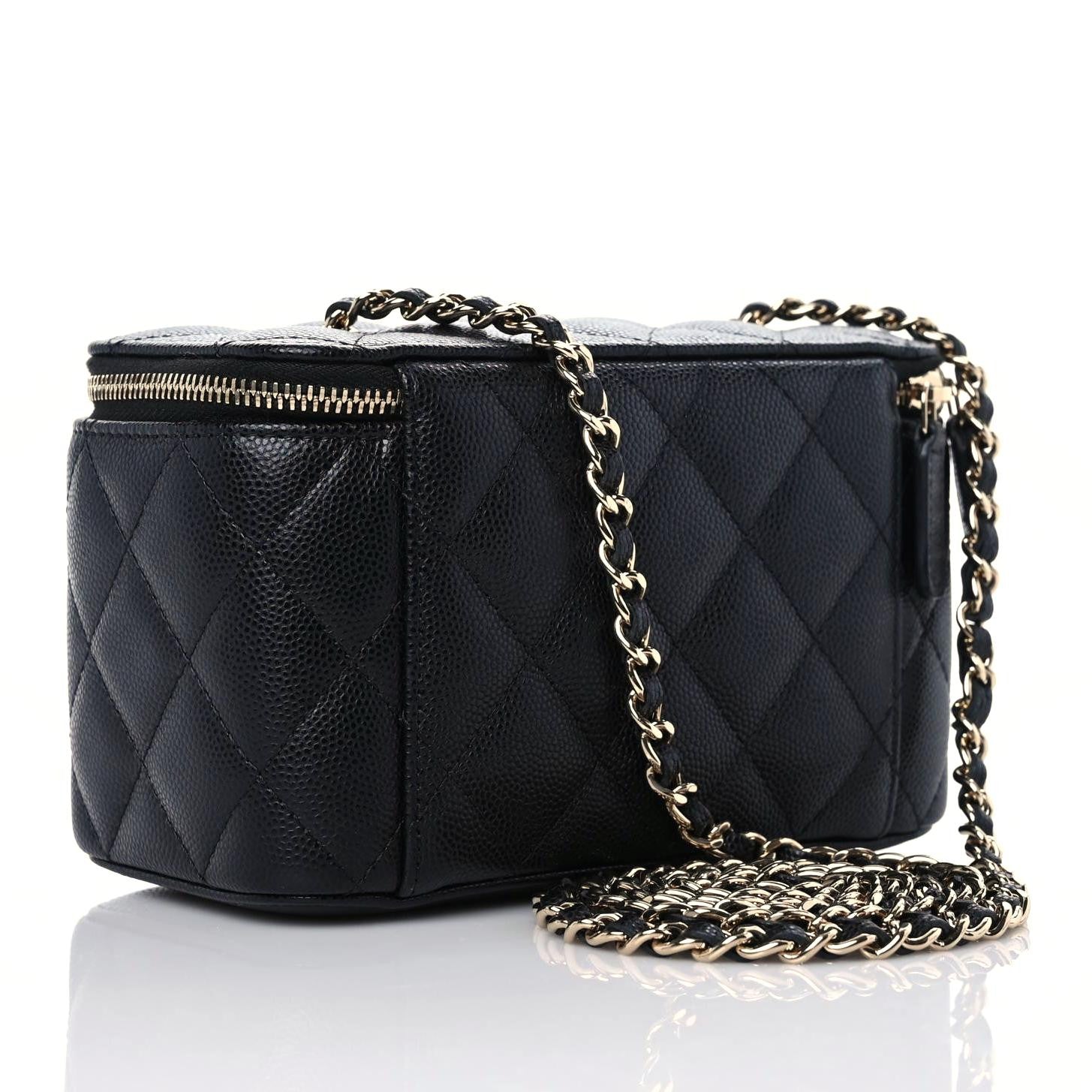 Chanel Caviar Quilted Small Vanity Case With Chain Black 3 of 15