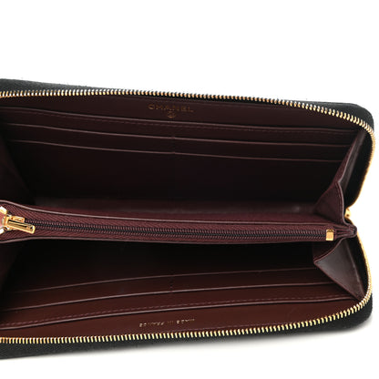 Chanel Caviar Quilted Large Gusset Zip Around Wallet Black 5 of 10