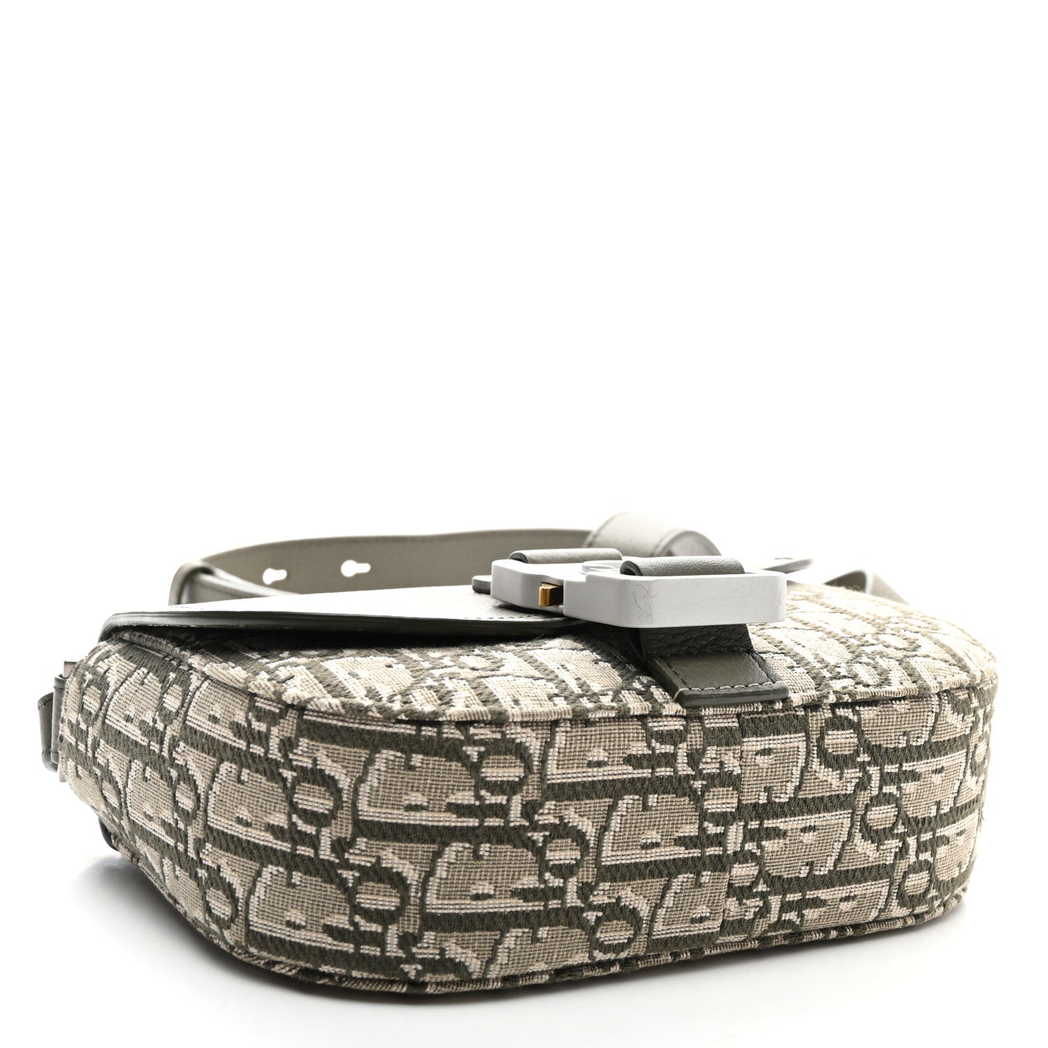 Christian Dior Oblique Jacquard Grained Calfskin Mini Saddle Messenger Bag With Flap Green 4 of 10