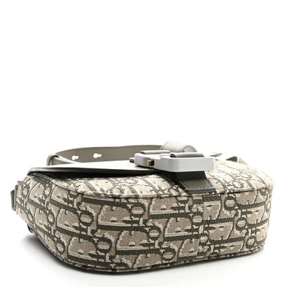 Christian Dior Oblique Jacquard Grained Calfskin Mini Saddle Messenger Bag With Flap Green 4 of 10