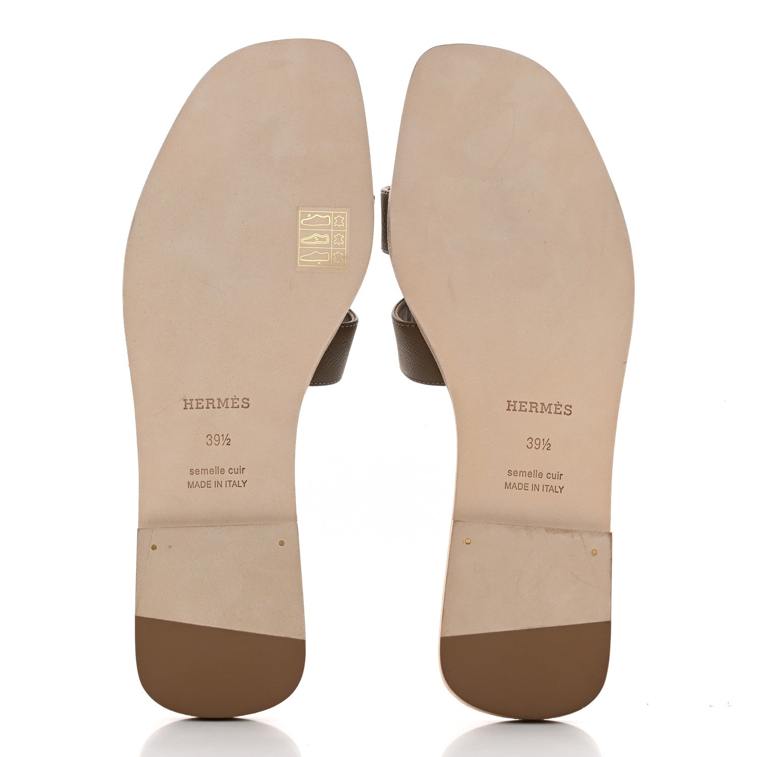 Hermes Epsom Oran Sandals 39.5 Etoupe 10 of 10