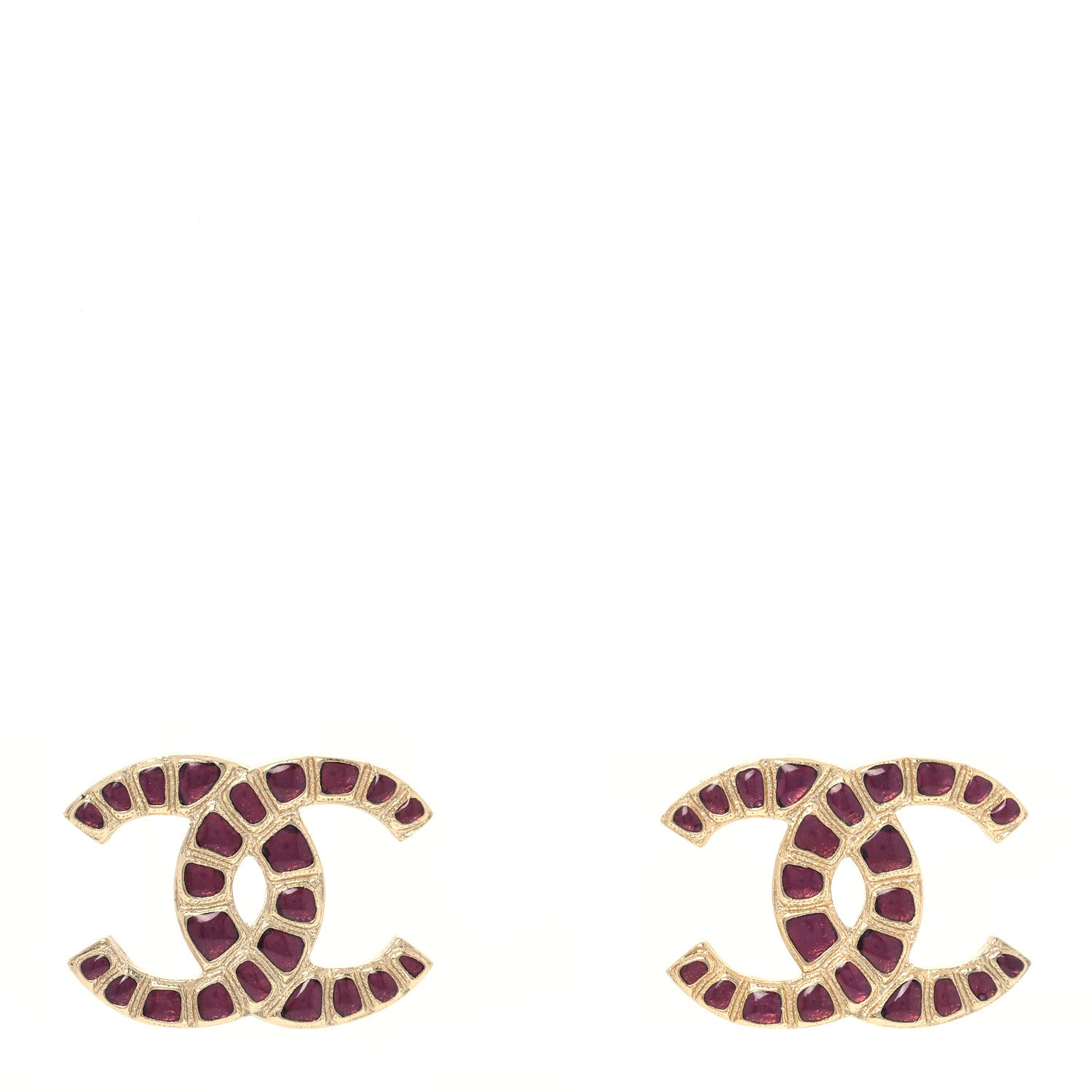 Chanel Metal Gripoix Along The Nile Earrings Gold Purple 1 of 4