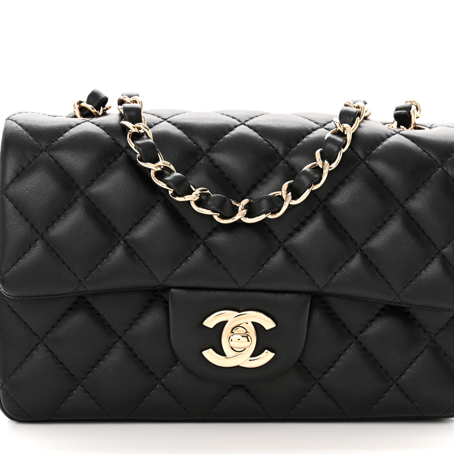 Chanel Lambskin Quilted Mini Rectangular Flap Black 8 of 11