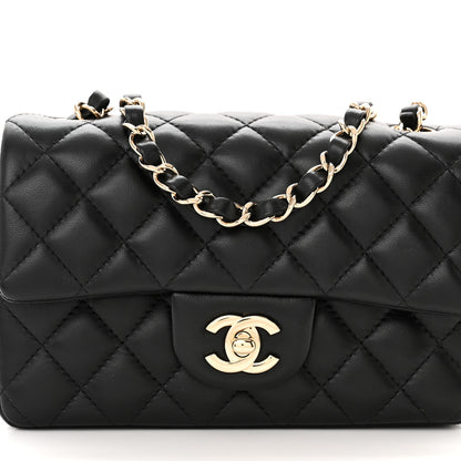 Chanel Lambskin Quilted Mini Rectangular Flap Black 8 of 11