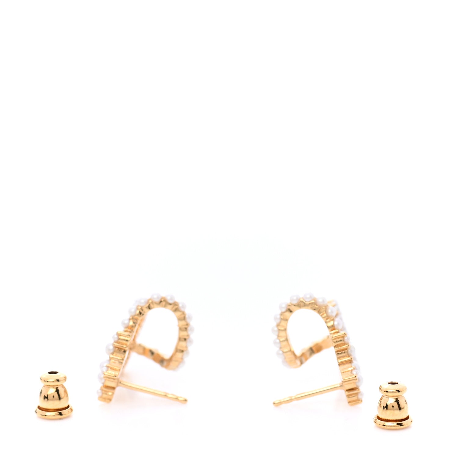 Christian Dior Pearl Clair D Lune Wrap Around Earrings Gold 3 of 5