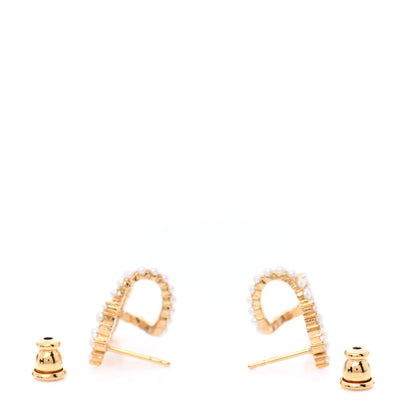 Christian Dior Pearl Clair D Lune Wrap Around Earrings Gold 3 of 5