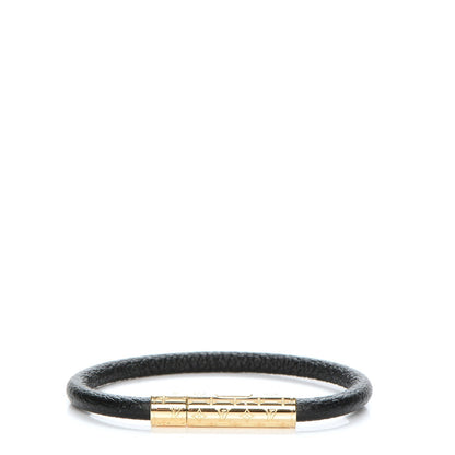 Louis Vuitton Calfskin Confidential Bracelet 17 Black 1 of 6