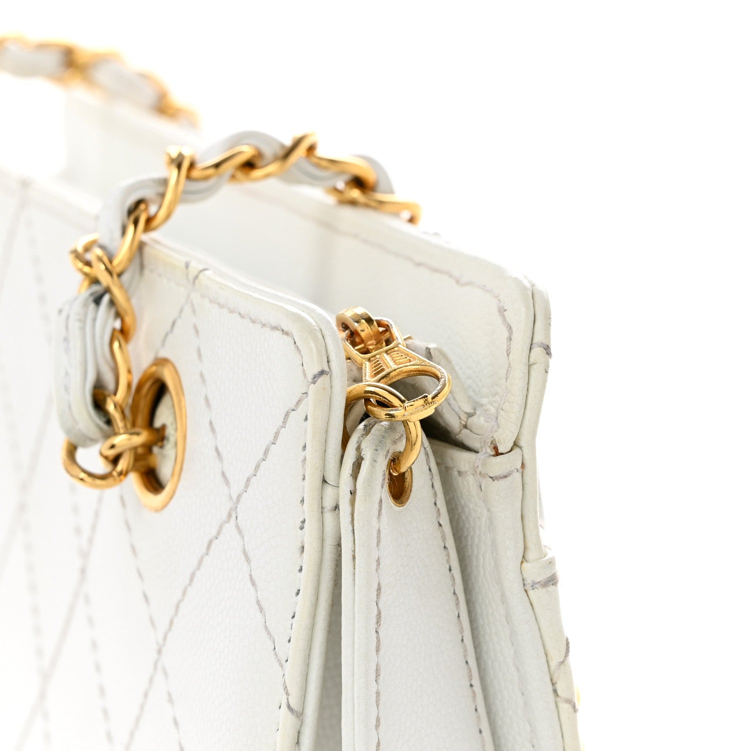 Chanel Caviar Quilted Shoulder Bag White 16 of 17