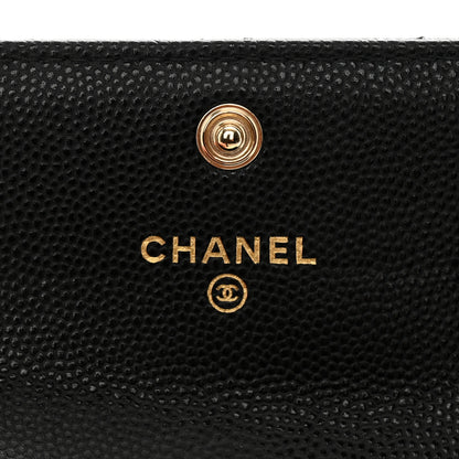 Chanel Caviar Quilted Crystal CC Flap Card Holder Black 6 of 10