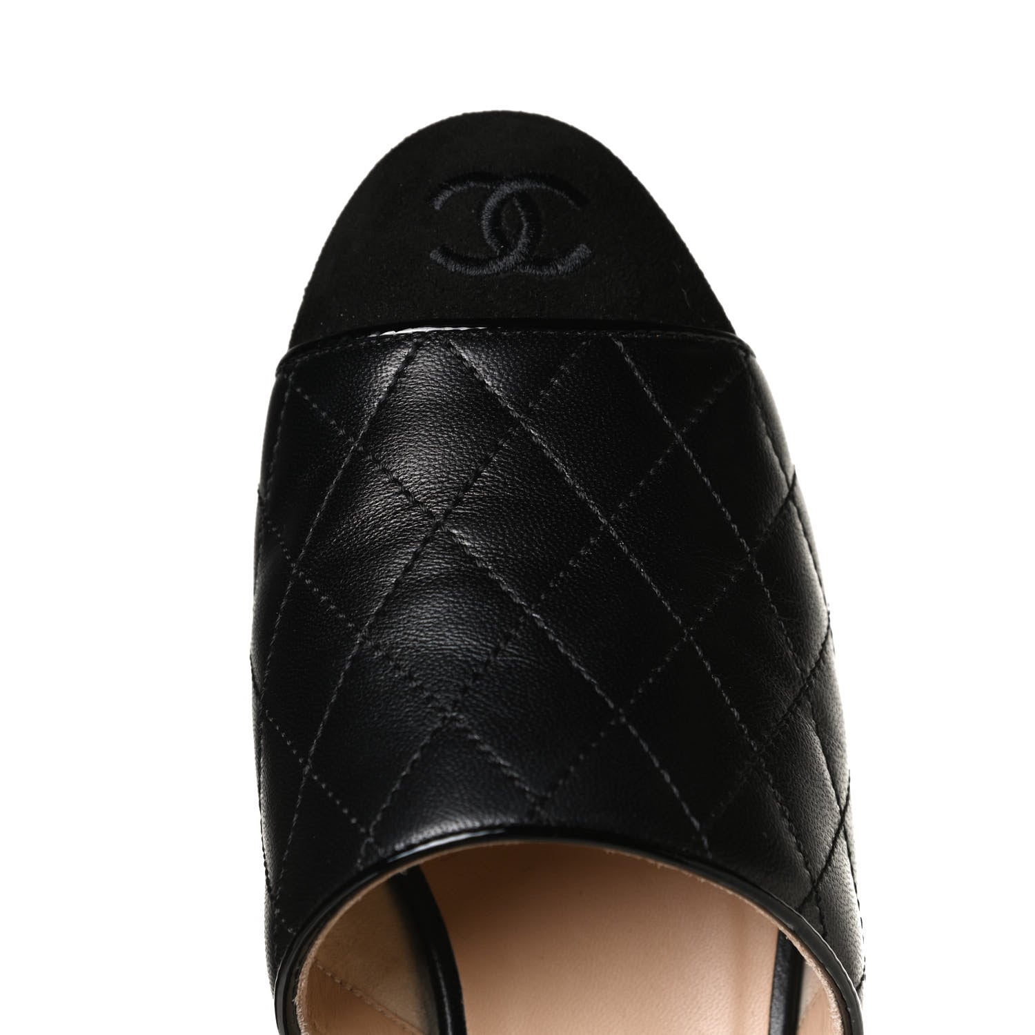 Chanel Kid Suede Quilted Mules 36 Black 14 of 15