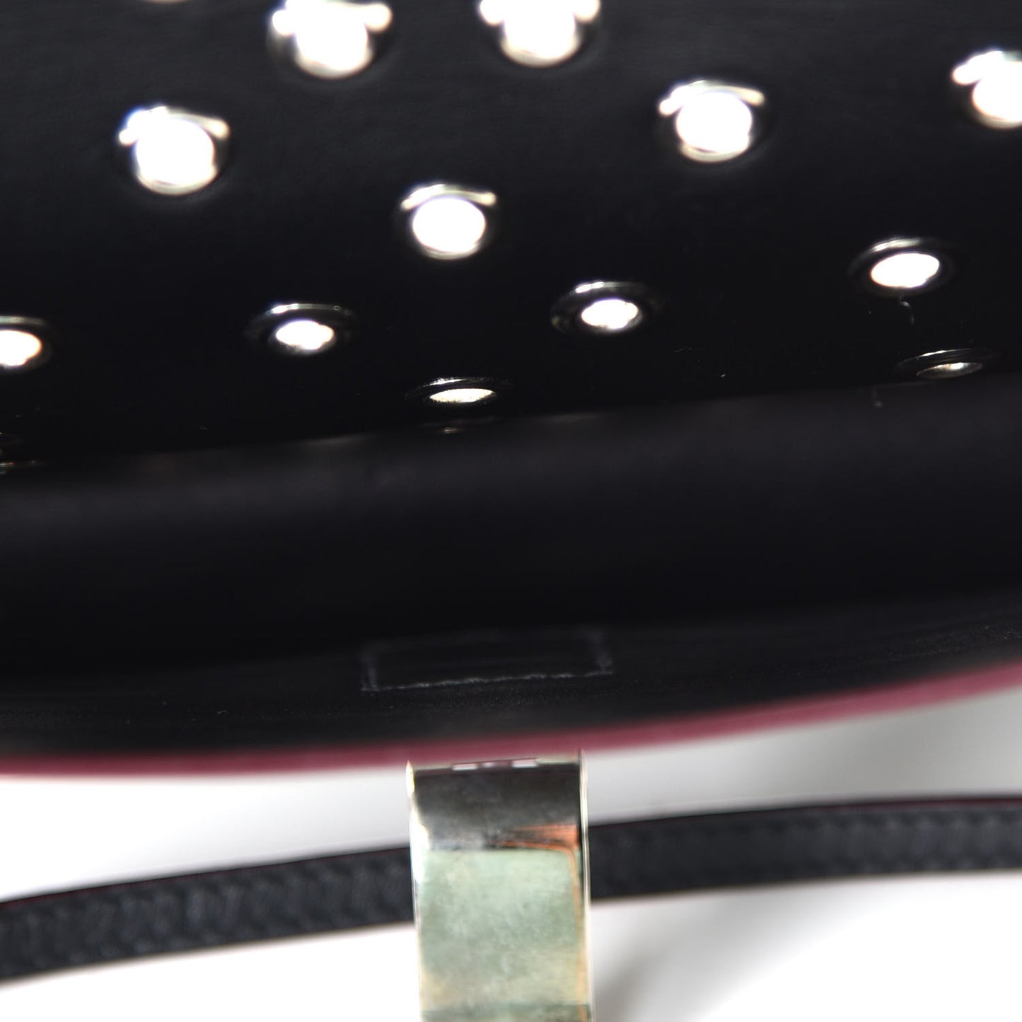 Canvas Calfskin Grommet Small Lunch Bag Clutch Black