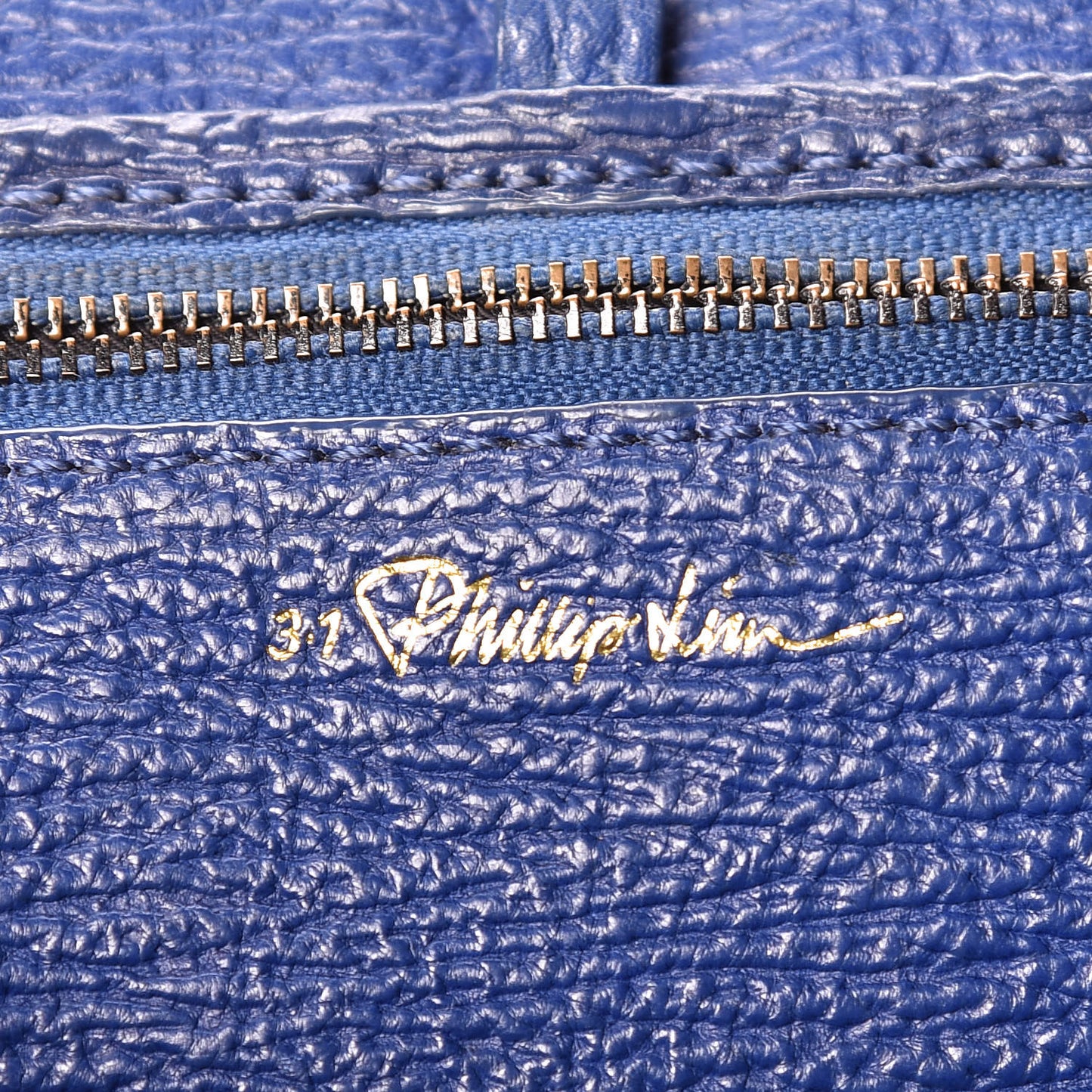 3.1 Textured Calfskin Large Pashli Satchel Cobalt