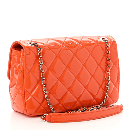 Chanel Patent Quilted Small Coco Shine Flap Orange 3 of 12