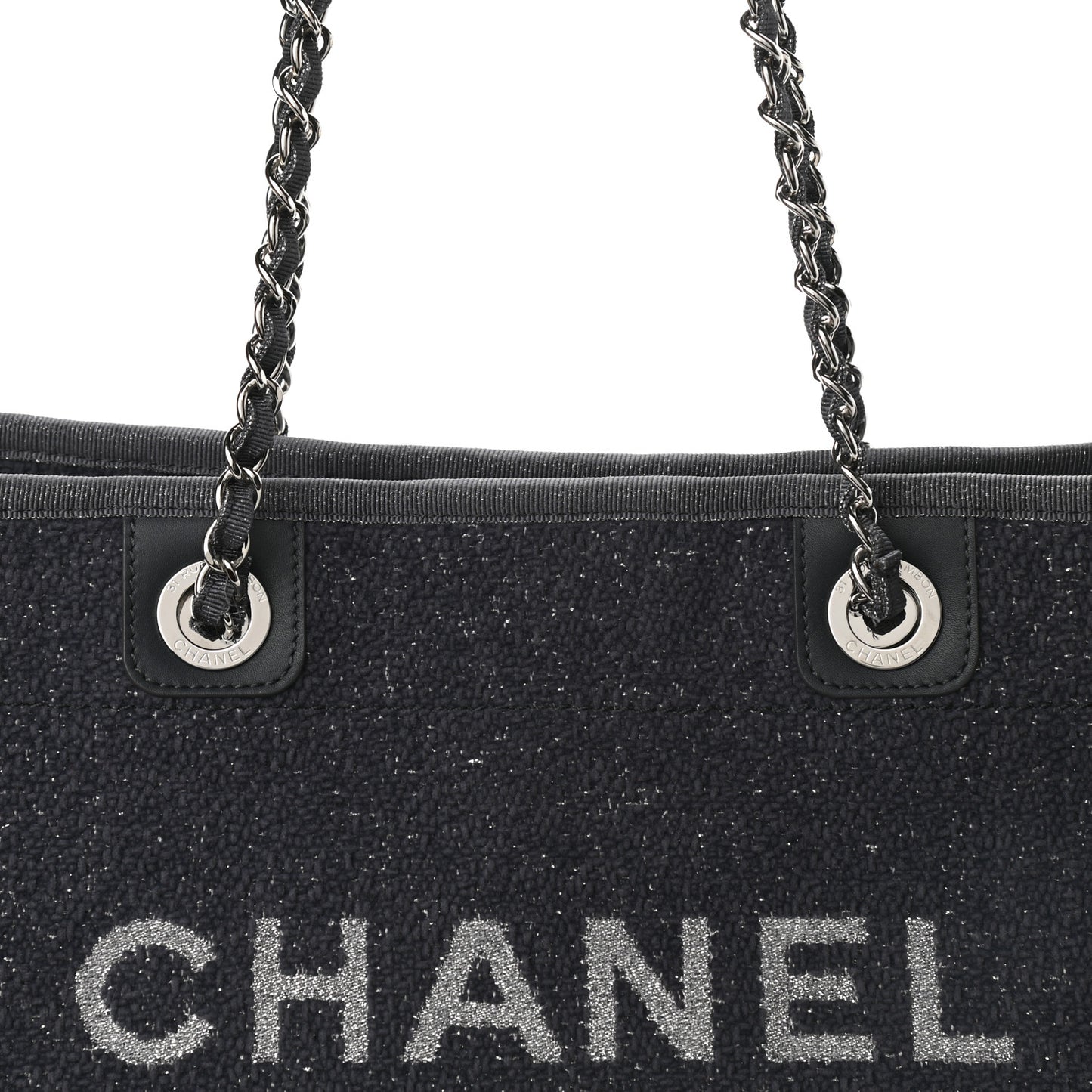 Lurex Boucle Small Deauville Tote Gray