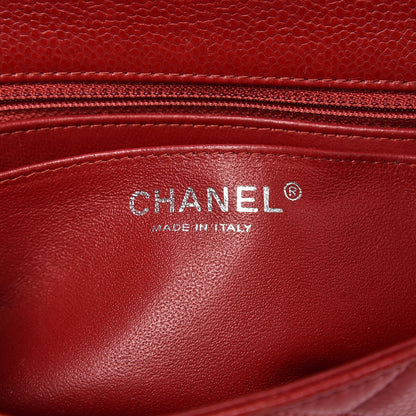 Chanel Caviar Quilted Mini Rectangular Flap Dark Red 6 of 12