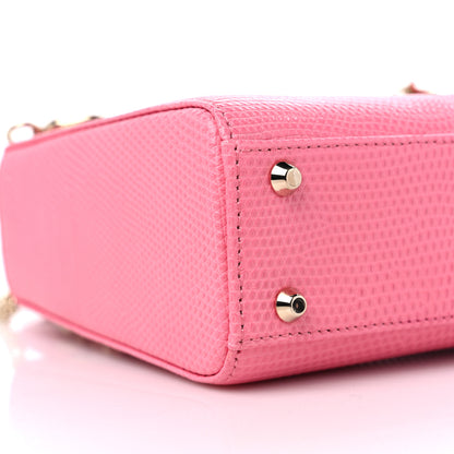 Christian Dior Lizard Mini Lady Dior Pink 7 of 9