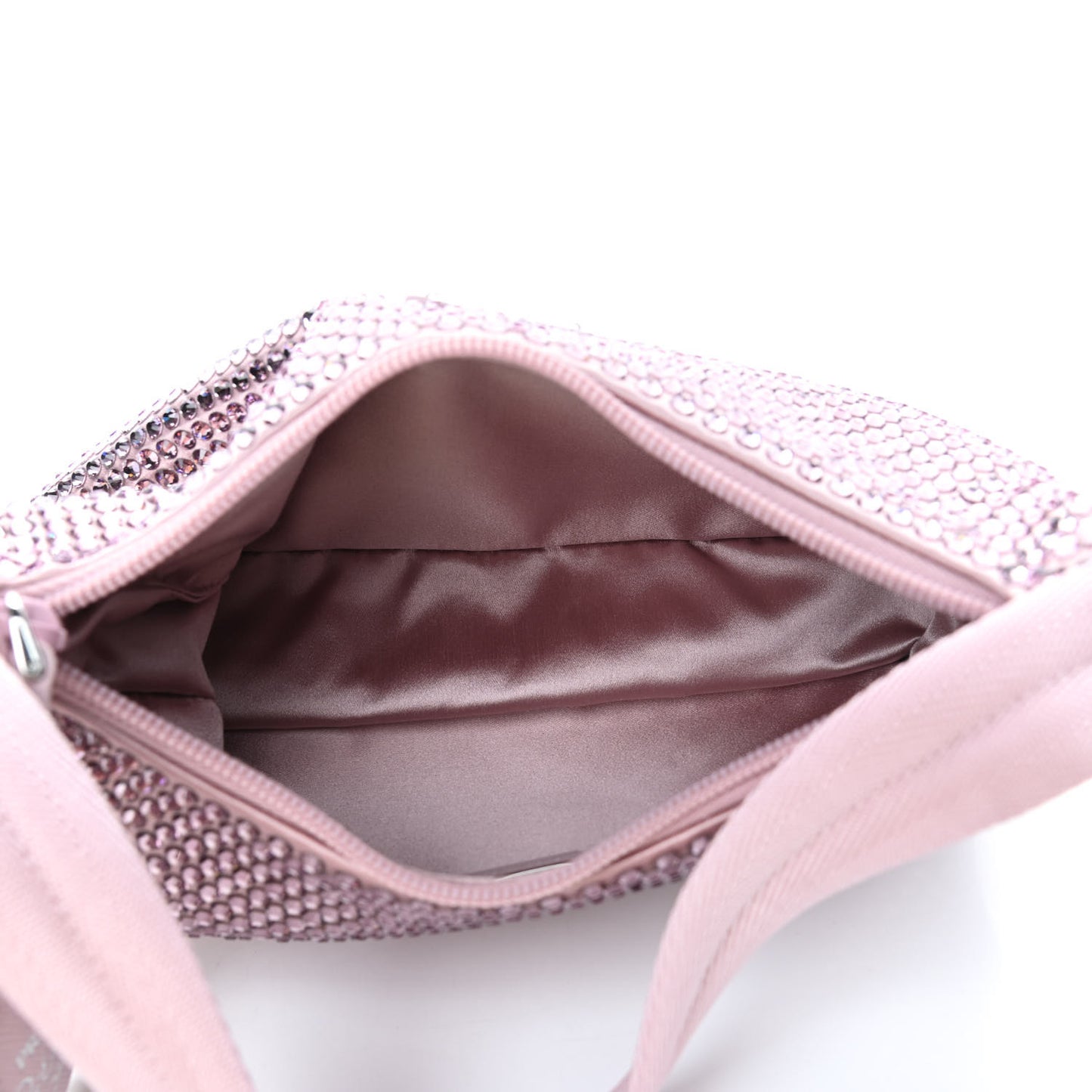 Satin Crystal Mini Re-Edition 2000 Bag Alabastro