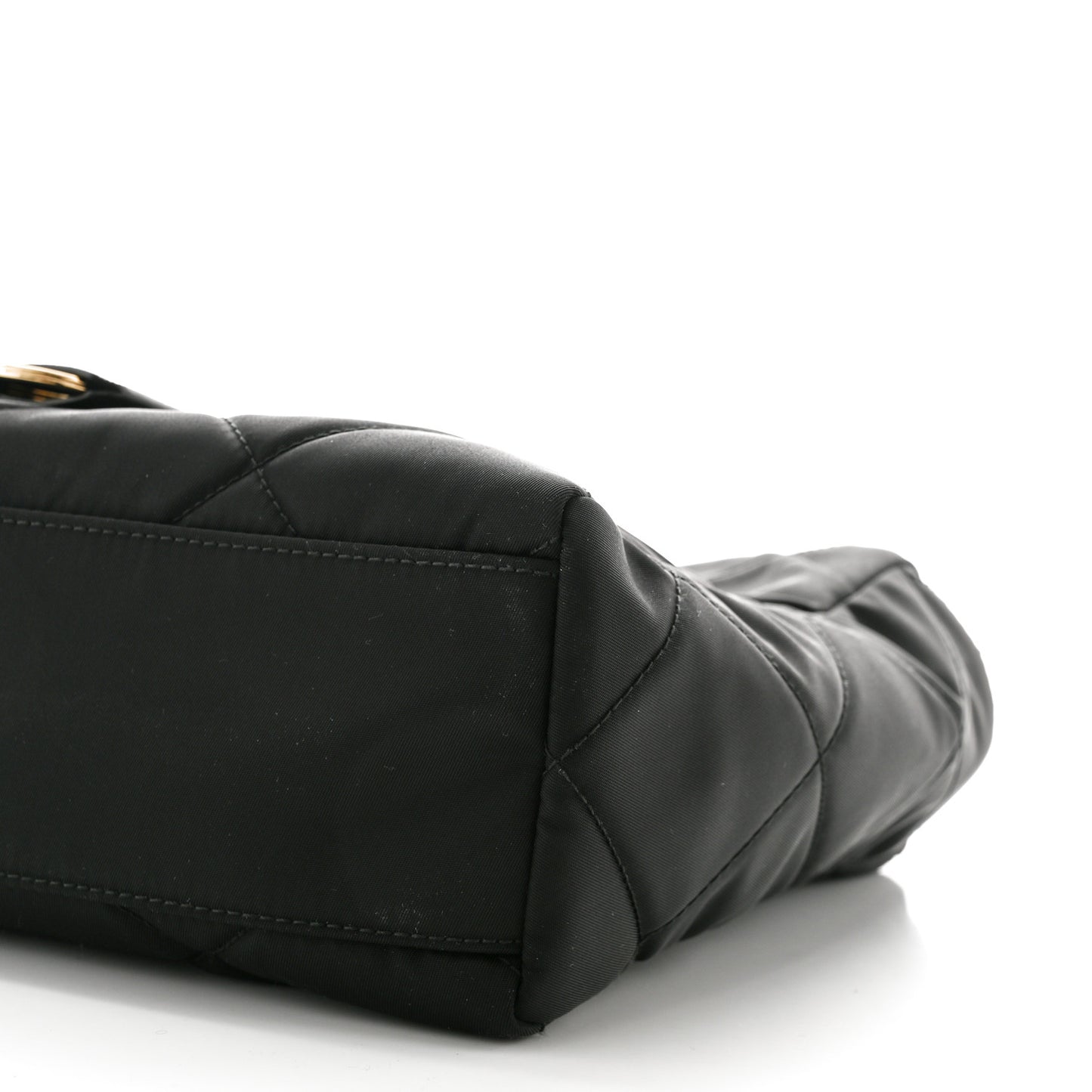 Re-Nylon Impuntu Quilted Re-Edition 1995 Chaine East West Medium Tote Bag Black