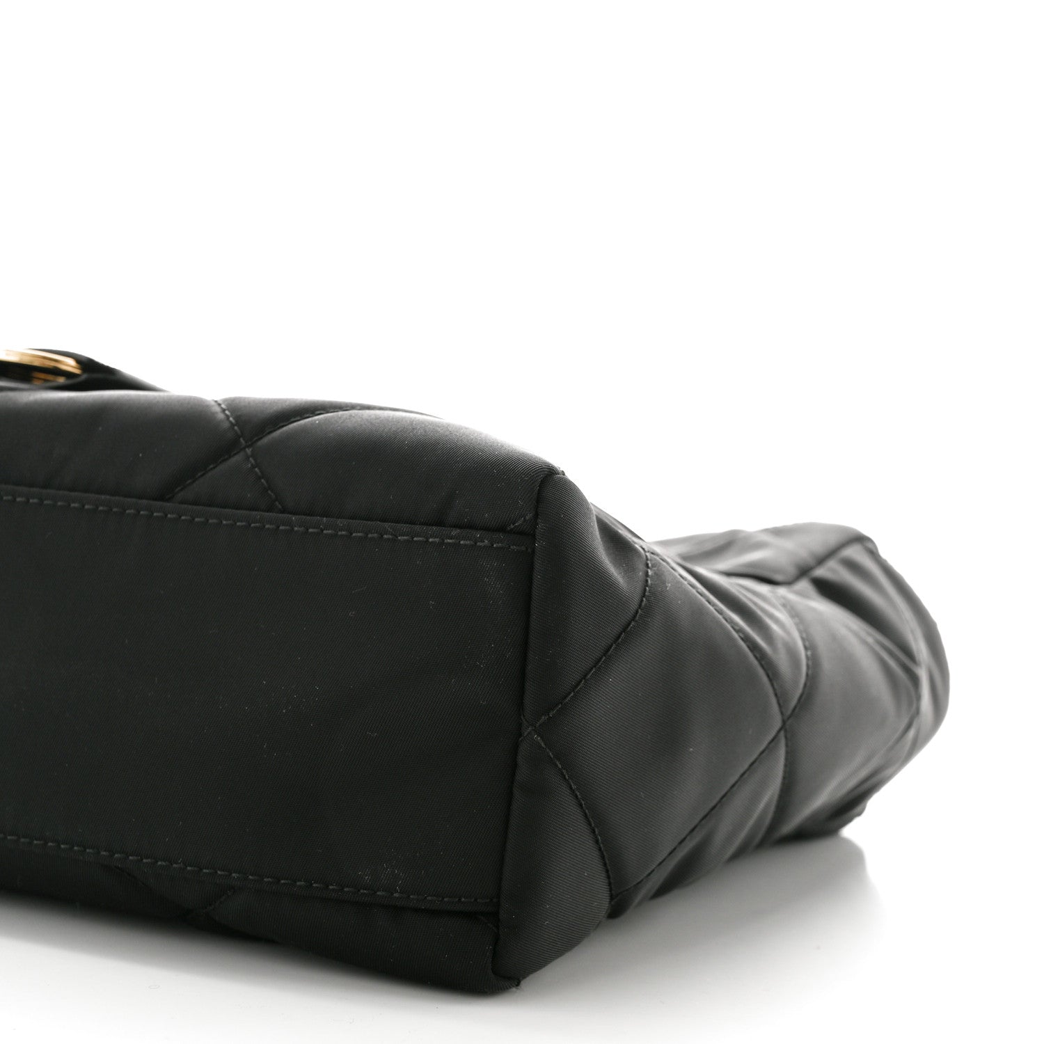 Prada Re-Nylon Impuntu Quilted Re-Edition 1995 Chaine East West Medium Tote Bag Black 10 of 10