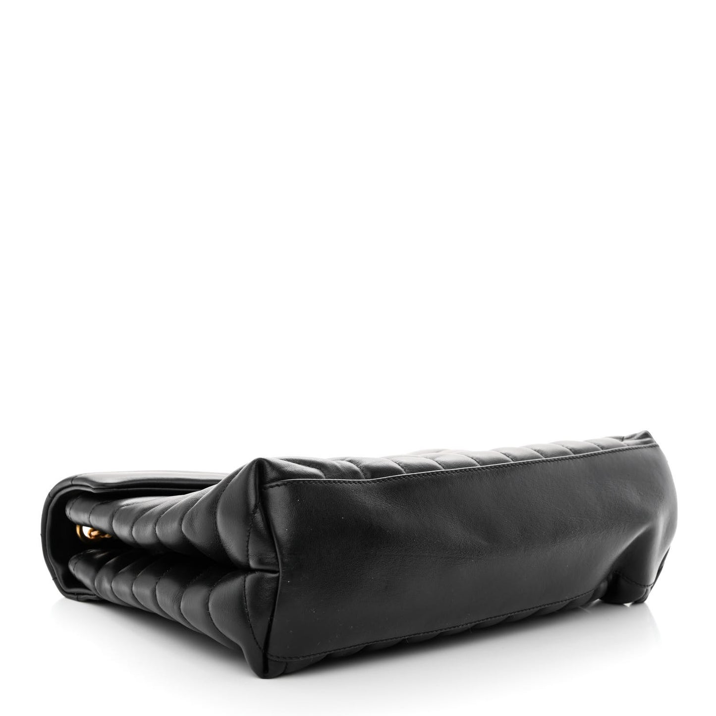 Calfskin Y Quilted Monogram Medium Loulou Chain Satchel Black