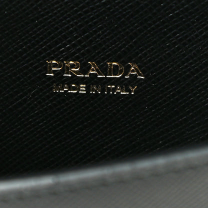 Prada Saffiano Chain Wallet Black 6 of 9