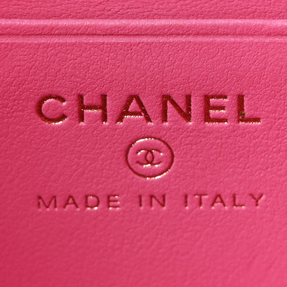 Chanel Caviar Quilted Filigree Vanity Clutch With Chain Pink Light Blue Green 6 of 10