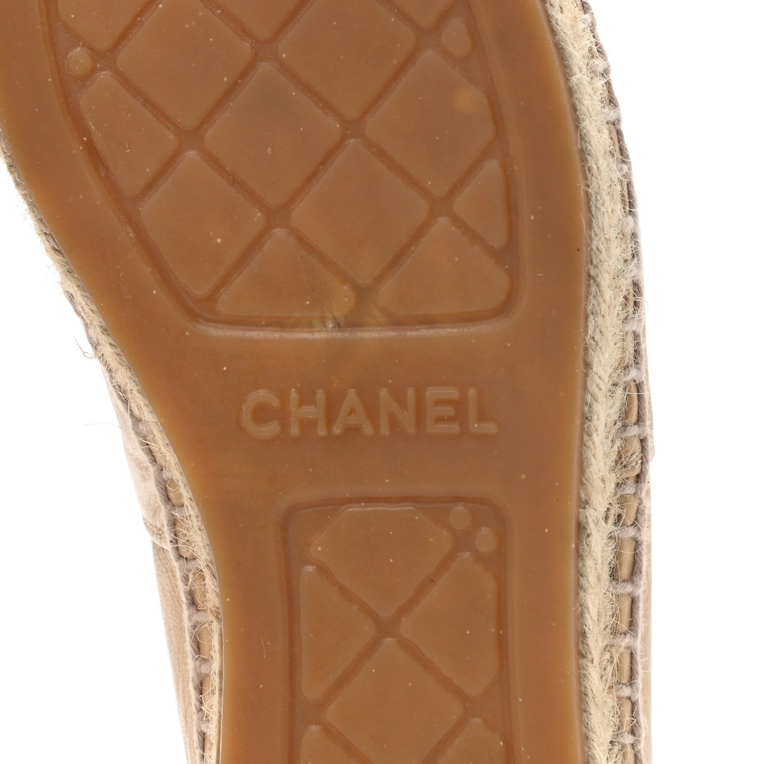 Chanel Lambskin CC Espadrilles 36 Beige Black 6 of 10
