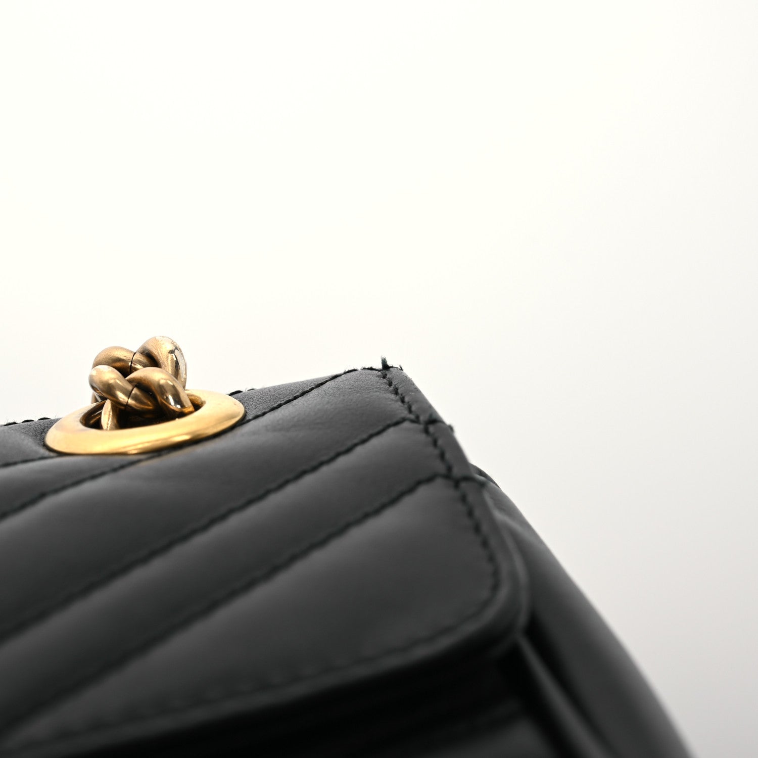 Gucci Calfskin Matelasse Small GG Marmont Shoulder Bag Black 13 of 14