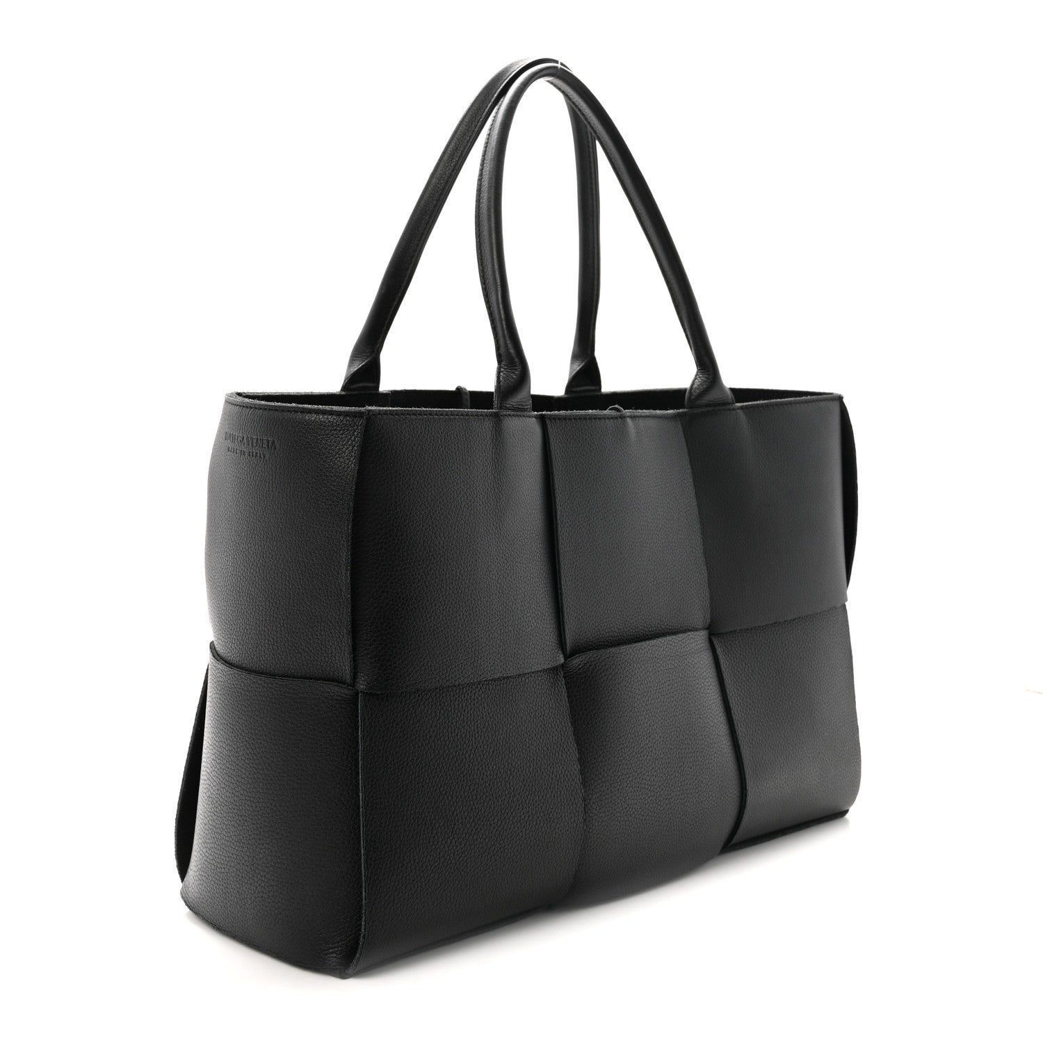 Bottega Veneta Grained Calfskin Maxi Intrecciato Medium Arco Tote Black 3 of 9