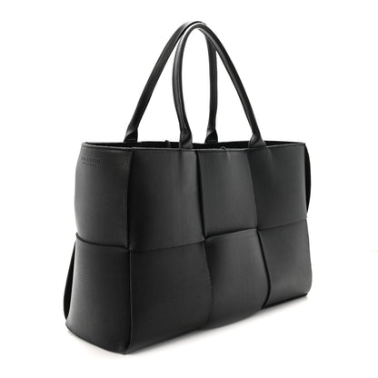 Bottega Veneta Grained Calfskin Maxi Intrecciato Medium Arco Tote Black 3 of 9