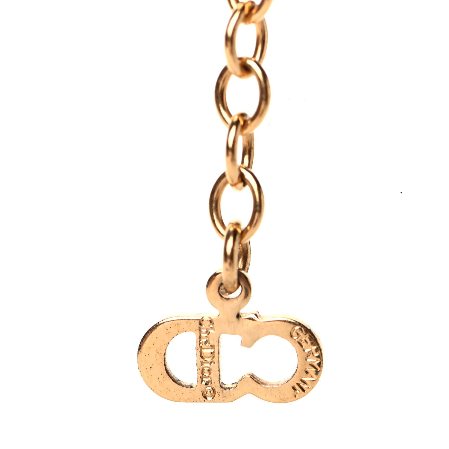 Christian Dior Metal CD Necklace Gold 5 of 5