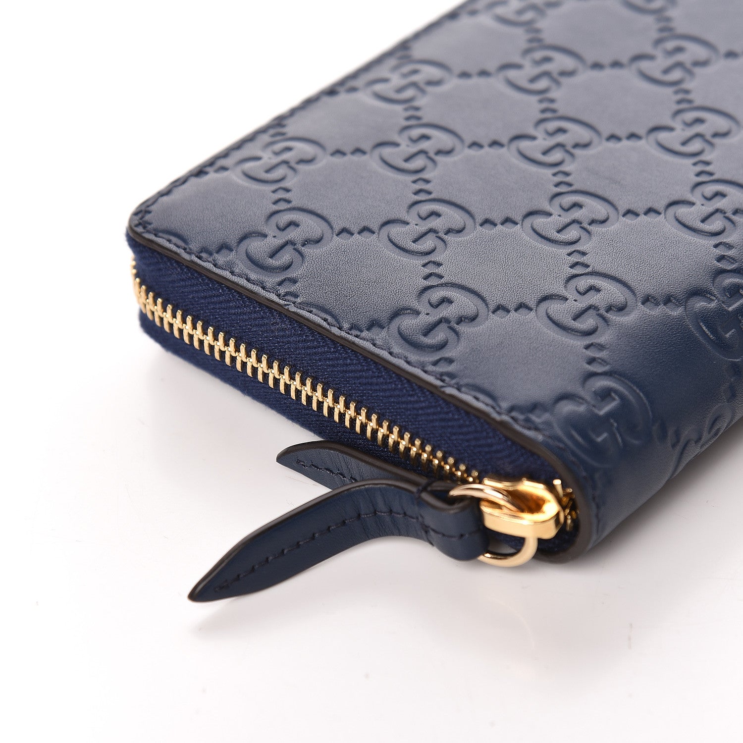 Gucci Guccissima Zip Around Wallet Blue 8 of 8