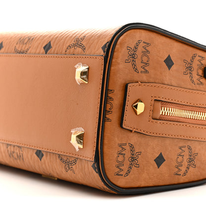 MCM Visetos Small Essential Boston Bag Cognac 10 of 10