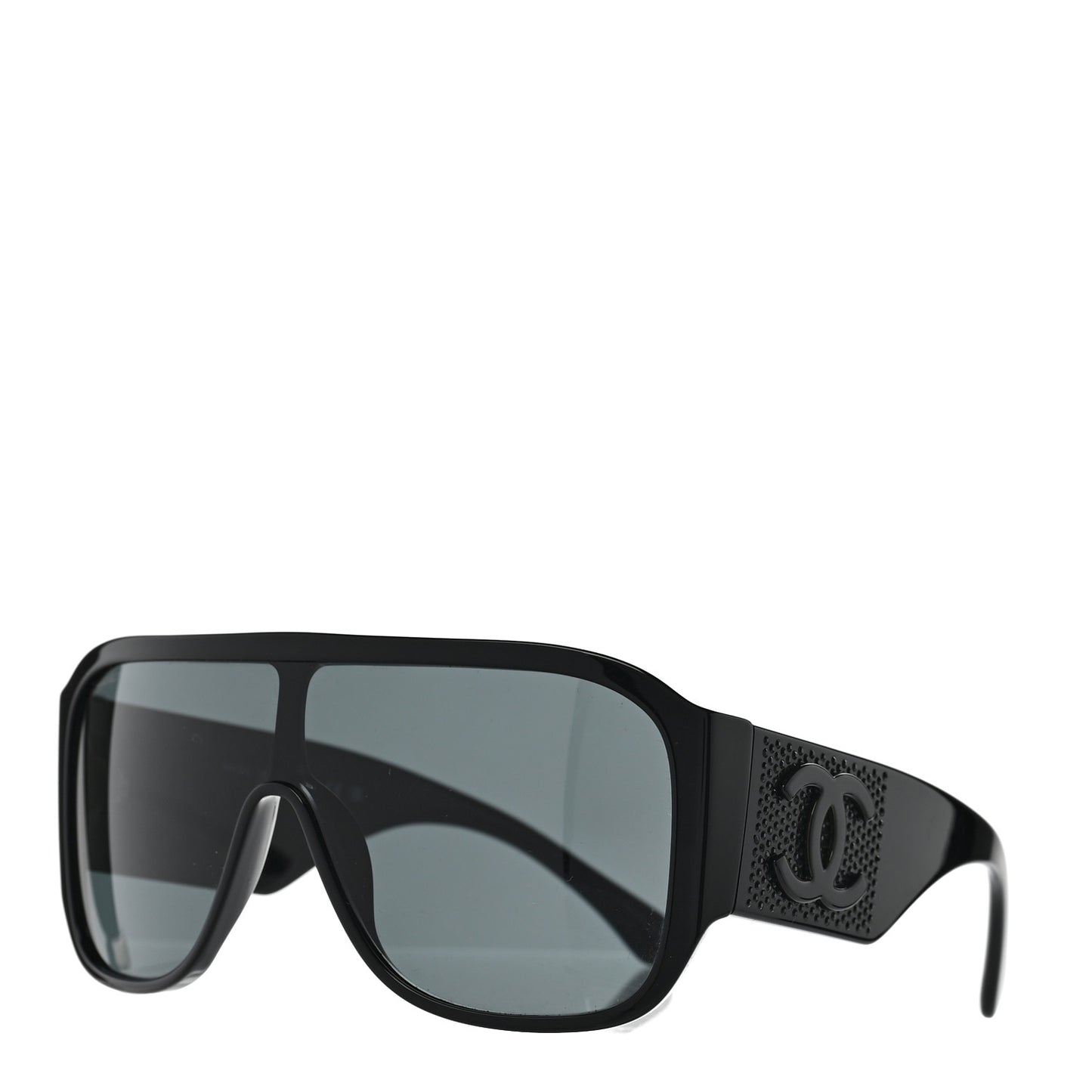 Acetate Crystal CC Shield Sunglasses 5466-B-A Black