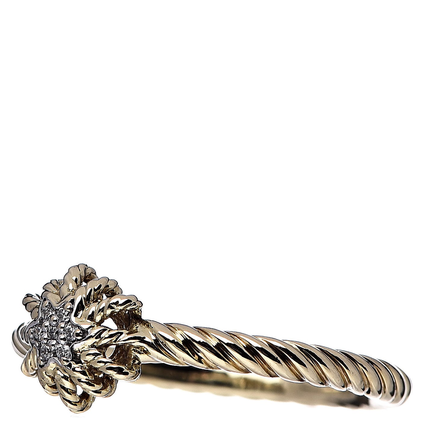 18K Yellow Gold Diamond 2mm Starburst Ring 52 6