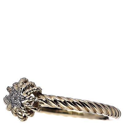 David Yurman 18K Yellow Gold Diamond 2mm Starburst Ring 52 6 3 of 5