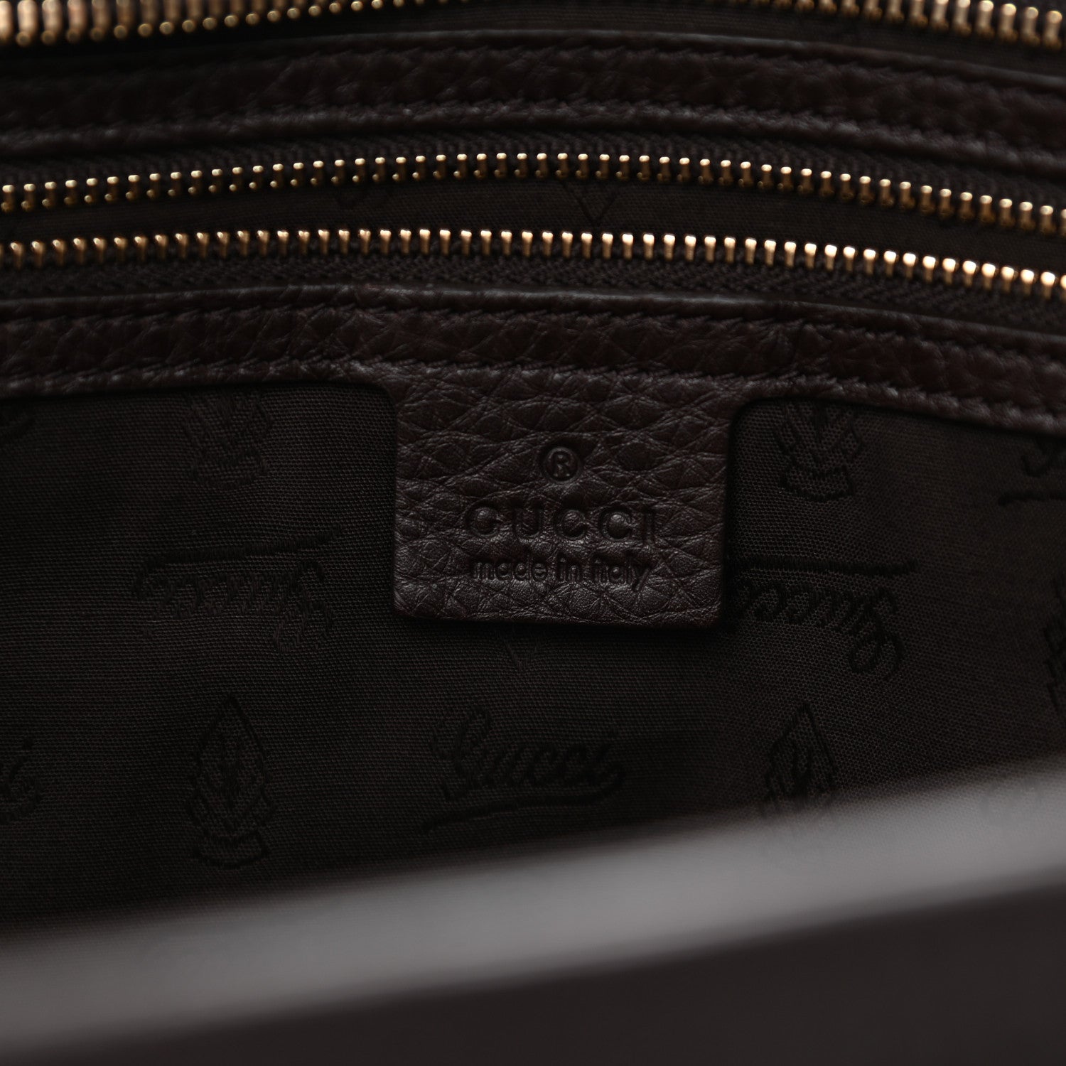 Gucci Calfskin Large Web Heritage Tote Dark Brown 8 of 10